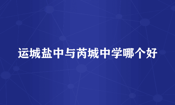 运城盐中与芮城中学哪个好