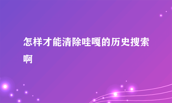 怎样才能清除哇嘎的历史搜索啊
