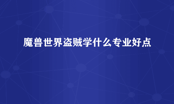 魔兽世界盗贼学什么专业好点
