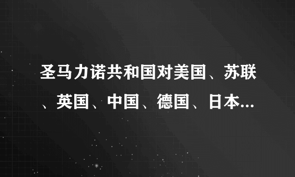圣马力诺共和国对美国、苏联、英国、中国、德国、日本同时宣战