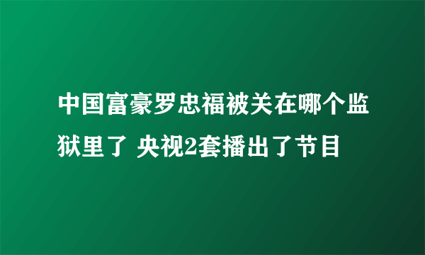 中国富豪罗忠福被关在哪个监狱里了 央视2套播出了节目