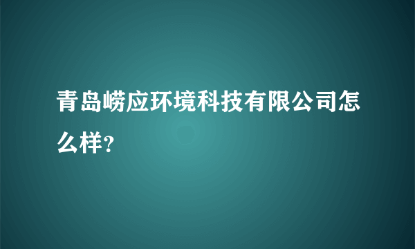 青岛崂应环境科技有限公司怎么样？