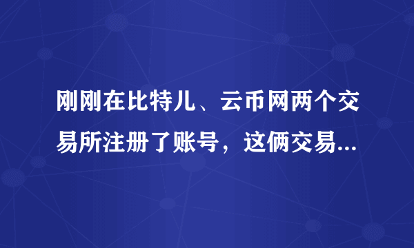 刚刚在比特儿、云币网两个交易所注册了账号，这俩交易所怎么样？