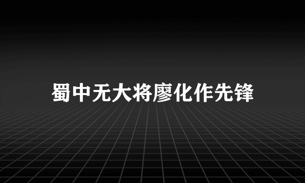 蜀中无大将廖化作先锋