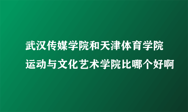 武汉传媒学院和天津体育学院运动与文化艺术学院比哪个好啊