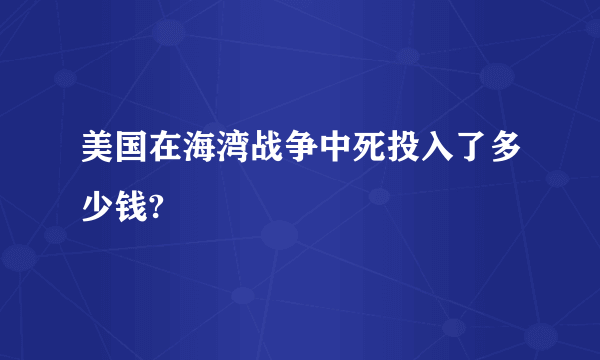 美国在海湾战争中死投入了多少钱?