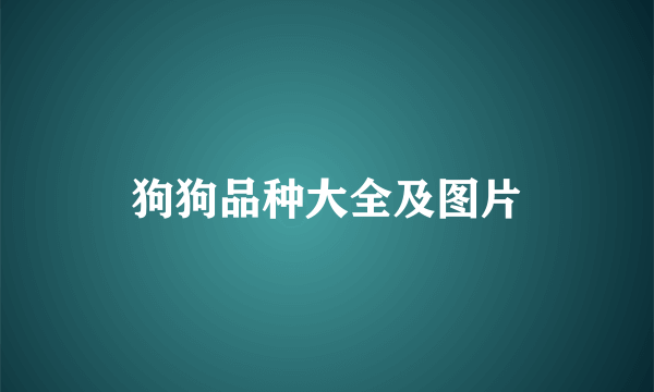 狗狗品种大全及图片