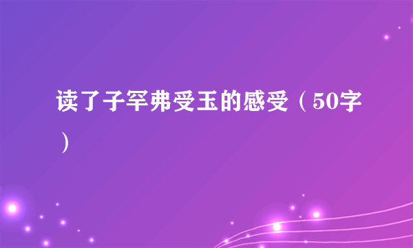 读了子罕弗受玉的感受（50字）