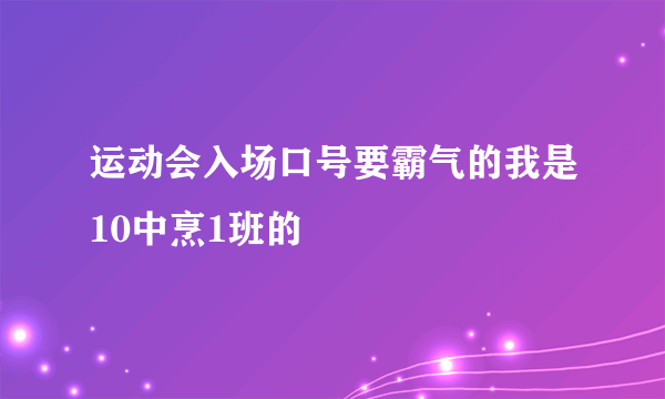 运动会入场口号要霸气的我是10中烹1班的
