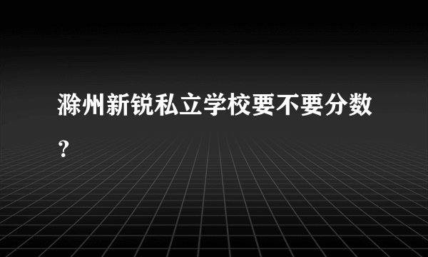滁州新锐私立学校要不要分数？