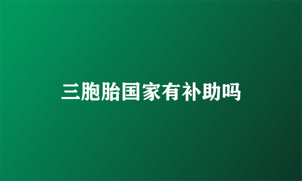 三胞胎国家有补助吗