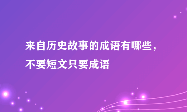 来自历史故事的成语有哪些，不要短文只要成语