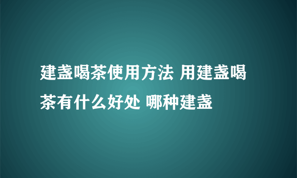 建盏喝茶使用方法 用建盏喝茶有什么好处 哪种建盏
