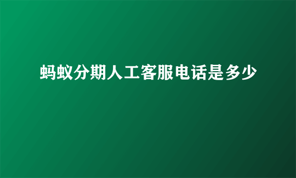 蚂蚁分期人工客服电话是多少