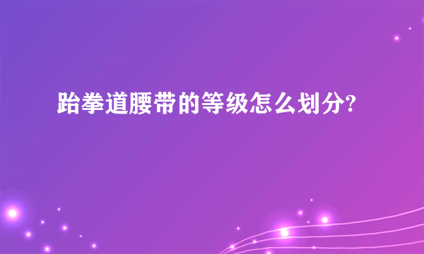 跆拳道腰带的等级怎么划分?