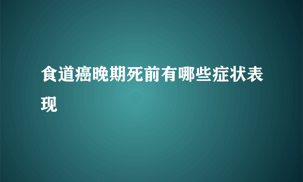 食道癌晚期死前有哪些症状表现