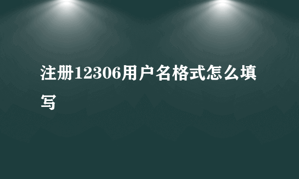 注册12306用户名格式怎么填写