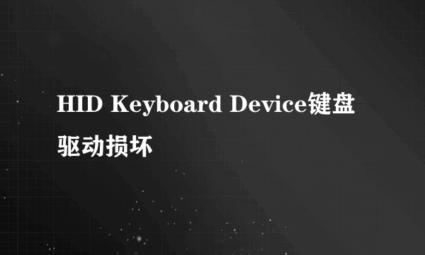 HID Keyboard Device键盘驱动损坏