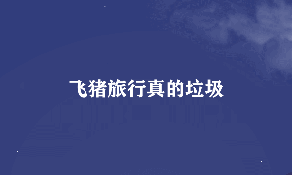 飞猪旅行真的垃圾