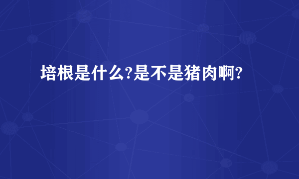 培根是什么?是不是猪肉啊?