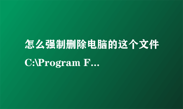 怎么强制删除电脑的这个文件C:\Program Files\Common Files