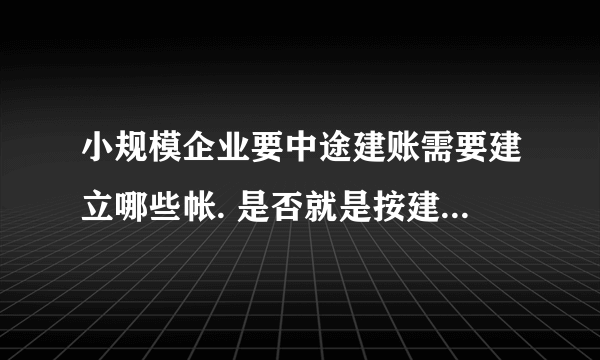 小规模企业要中途建账需要建立哪些帐. 是否就是按建账日期填写 期初数是哪些啊/// 急求