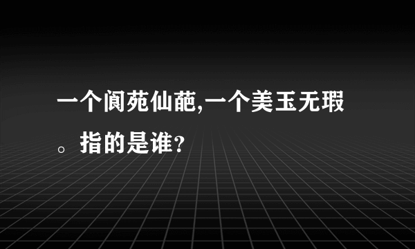 一个阆苑仙葩,一个美玉无瑕。指的是谁？