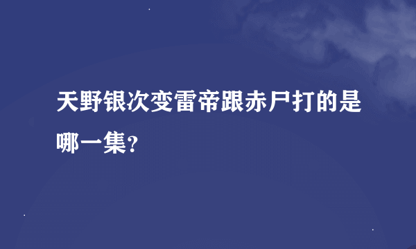 天野银次变雷帝跟赤尸打的是哪一集？