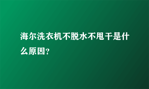 海尔洗衣机不脱水不甩干是什么原因？