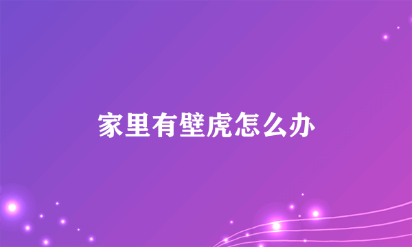 家里有壁虎怎么办