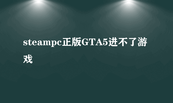 steampc正版GTA5进不了游戏