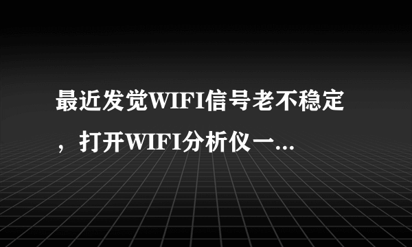 最近发觉WIFI信号老不稳定，打开WIFI分析仪一看，，天啊，这样的无线环境叫我如何是好啊，信道都