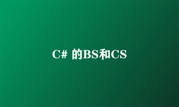 C# 的BS和CS