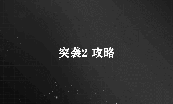 突袭2 攻略