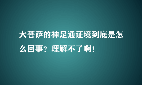 大菩萨的神足通证境到底是怎么回事？理解不了啊！