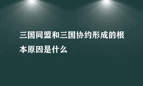 三国同盟和三国协约形成的根本原因是什么