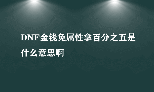 DNF金钱兔属性拿百分之五是什么意思啊