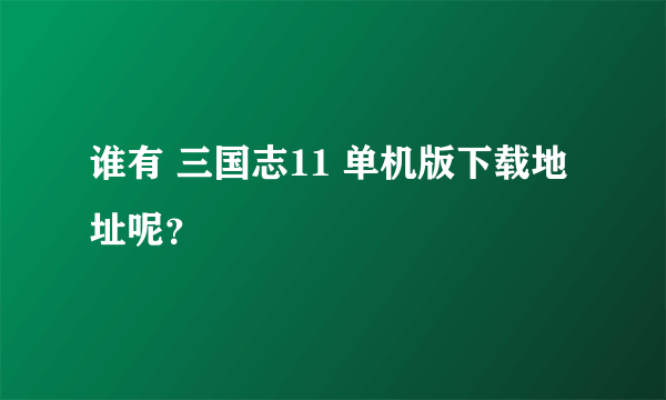 谁有 三国志11 单机版下载地址呢？