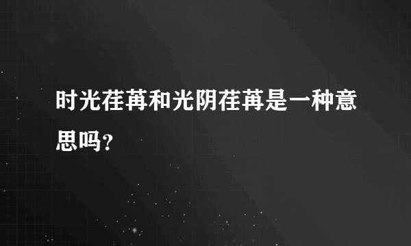 时光荏苒和光阴荏苒是一种意思吗？