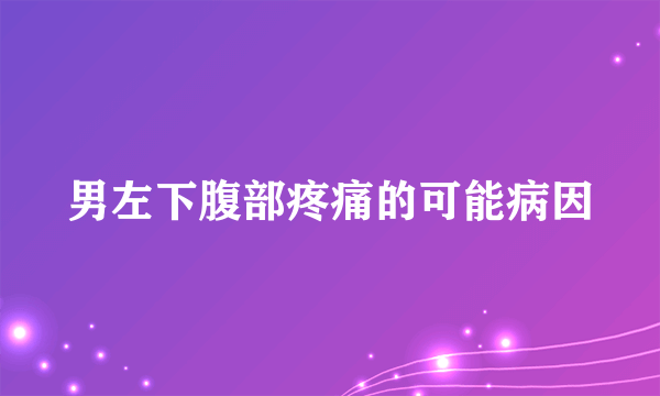男左下腹部疼痛的可能病因