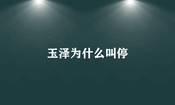 玉泽为什么叫停