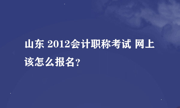 山东 2012会计职称考试 网上该怎么报名？