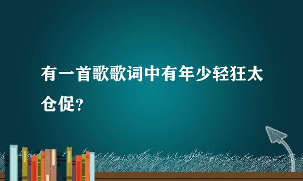 有一首歌歌词中有年少轻狂太仓促？