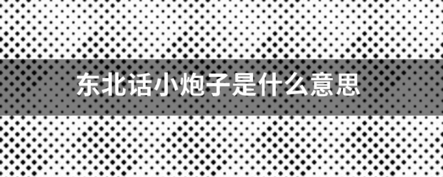 东北话小炮子是什么意思