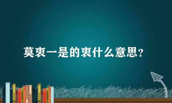 莫衷一是的衷什么意思？