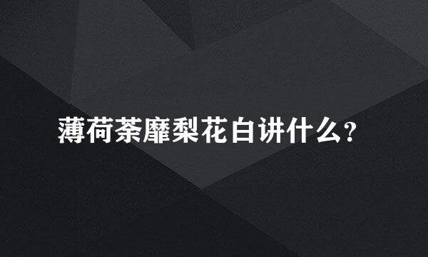 薄荷荼靡梨花白讲什么？