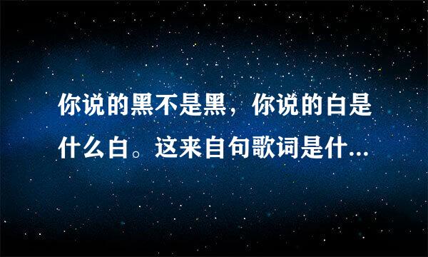 你说的黑不是黑，你说的白是什么白。这来自句歌词是什么歌的？