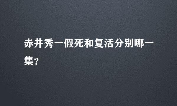 赤井秀一假死和复活分别哪一集？