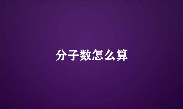 分子数怎么算