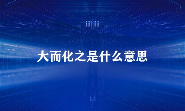 大而化之是什么意思